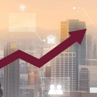 Image of City with Arrow Trending up